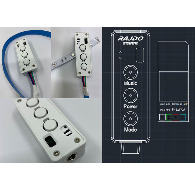 RGB 深圳智能七彩控制器 BLE智能蓝牙幻彩灯方案 智能蓝牙5.1照明灯控方案 跑马灯串解决方案