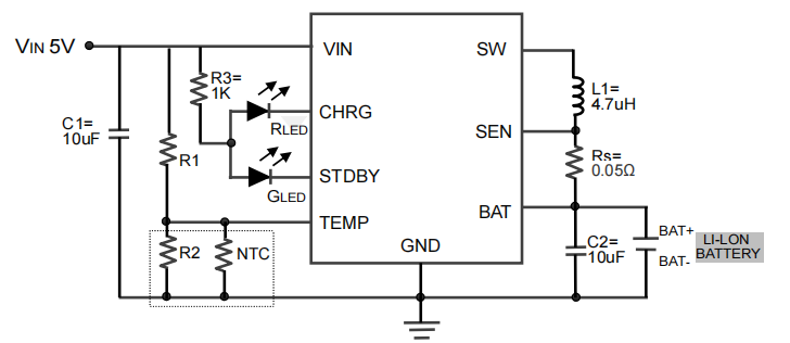 XR4420 5V供电2A 深圳单节开关型锂离子电池充电芯片