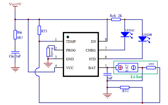 36V/1A 深圳单节锂离子电池充电器 TC4059