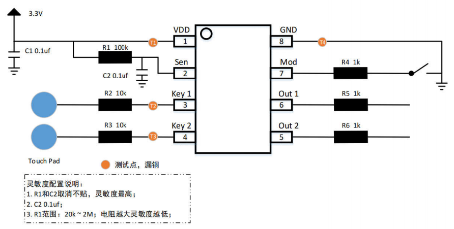 JT8022A电容式二按键触摸IC参数怎样？深圳2键触摸芯片有那些？