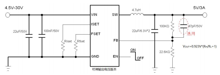 30V 输入，3A 输出，CC&CV 控制，高效率深圳同步降压转换器YB2612