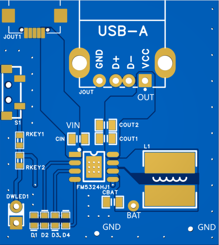 2.0A充电，2.5A放电 锂电池充放电电源管理芯片FM5324HJ1 替代深圳IP5306 SM5308