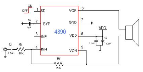 单声道 2.5W 深圳音频功放芯片 4890