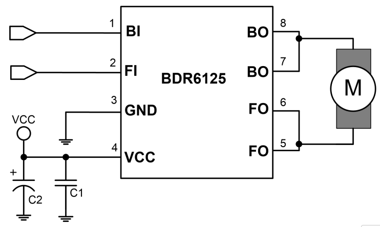 3.0V-18.0V大功率直流电机驱动芯片BDR6125,深圳双向电机驱动IC 持续电流 4.50A，峰值 7.5A