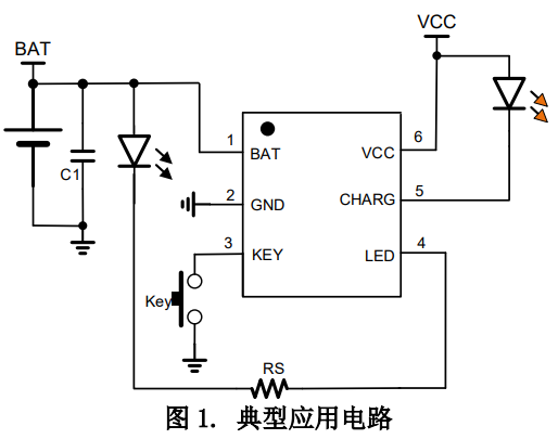 单节锂离子电池供电的LED轻触三功能驱动芯片，带充放电管理的轻触三功能深圳LED驱动芯片 YX8283A