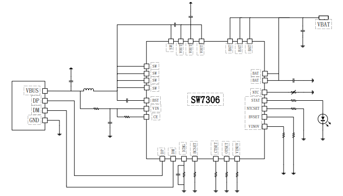 支持 18W 快充的 2 节/3 节串联锂电池高效深圳同步升压充电芯片 SW7306
